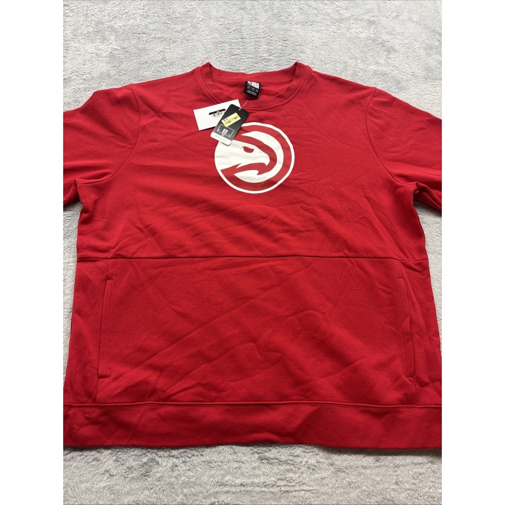 Atlanta Hawks NBA Crew Neck Sweatshirt Pullover With Pockets Red Size XXL‎